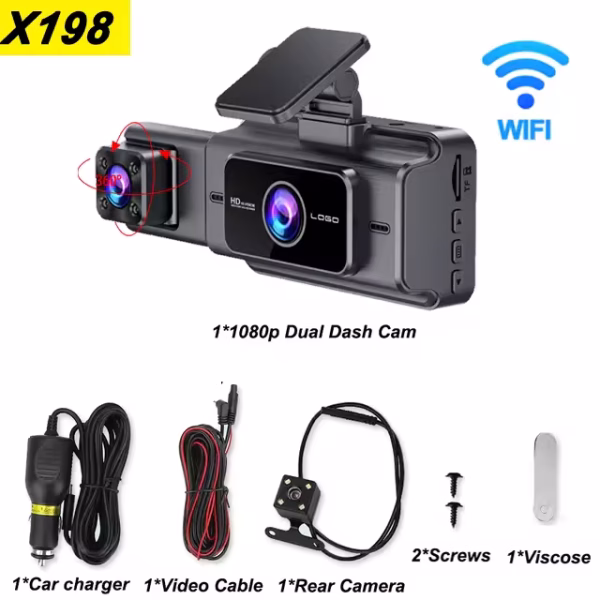 3 Channel 1080P Car DVR WIFI Dash Cam for Cars Video Recorder Rear View Camera for Vehicle Black Box Night Vision Car Assecories - Image 5