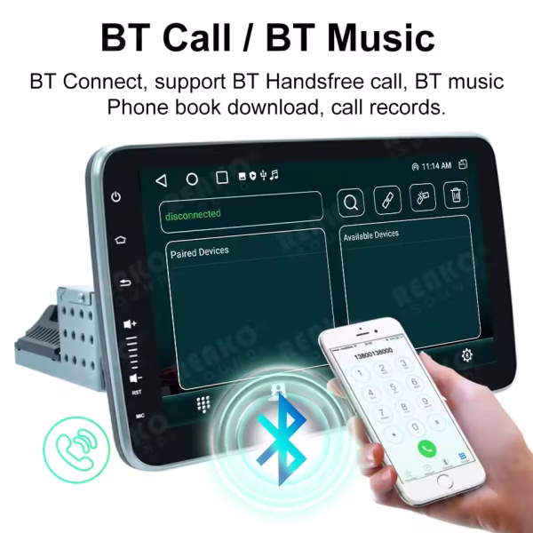 Lelv 9'' & 10" Android 12 1DIN Car Stereo Radio GPS DSP 360° Rotation Screen BT Call WIFI Carplay Autoradio Universal Navigation - Image 6