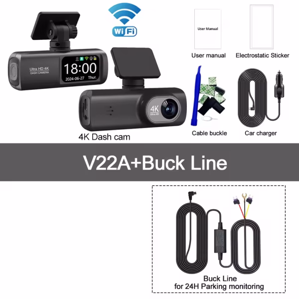 Soam Dash Cam 4K+1080P Dual-channel Dash Car Camera Recorder With GPS WiFi Car DVR 24H Parking Monitor Black Box - Image 3