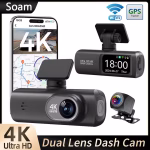 Soam Dash Cam 4K+1080P Dual-channel Dash Car Camera Recorder With GPS WiFi Car DVR 24H Parking Monitor Black Box - Image 7