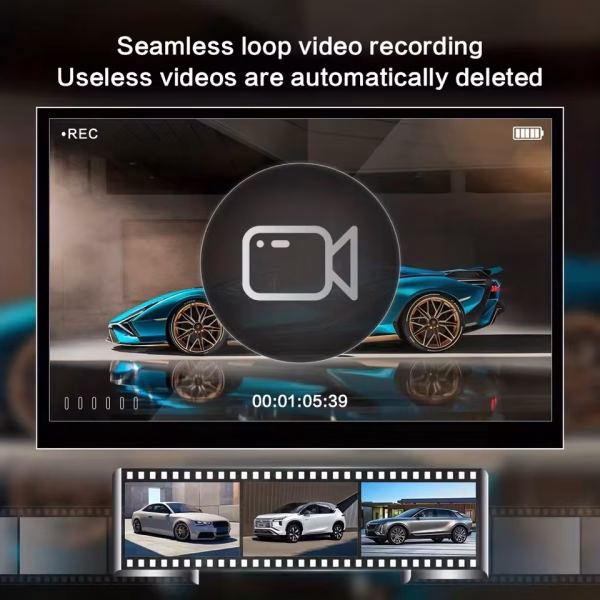 Hd 1080P night vision three lens dashcam suction cup car front, inside and rear synchronous cycle recording video - Image 7