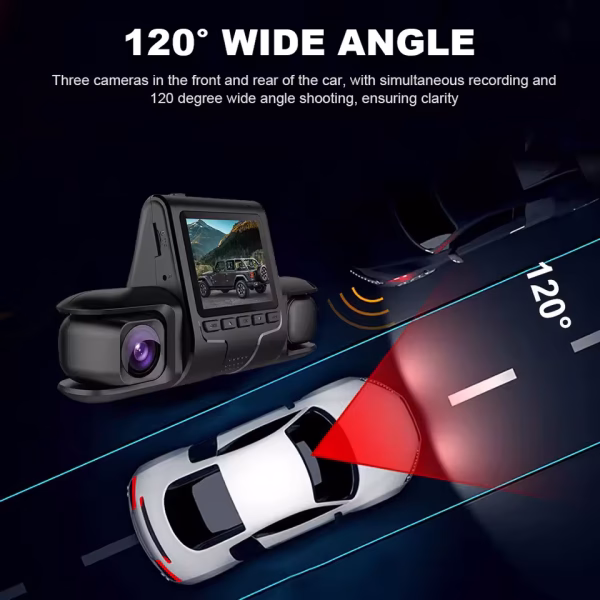 3 Camera Lens Car DVR 3-Channel Dual Lens Dash Cam HD 1080P Dash Camera Video Recorder 24H Parking Monitoring Dashcam - Image 6