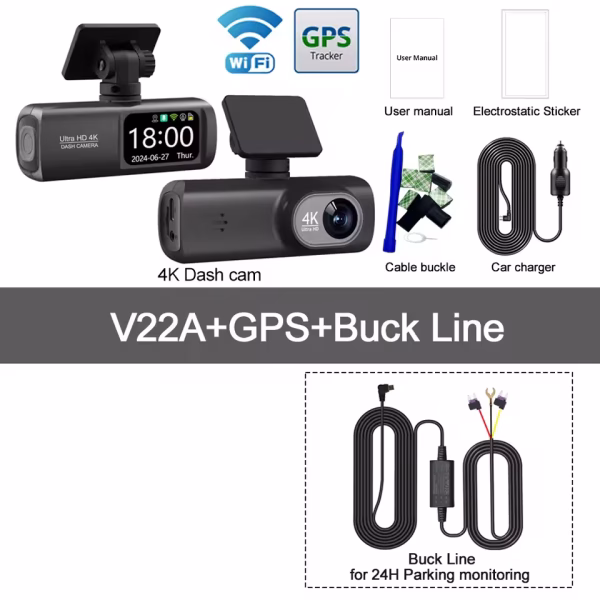 Soam Dash Cam 4K+1080P Dual-channel Dash Car Camera Recorder With GPS WiFi Car DVR 24H Parking Monitor Black Box - Image 23