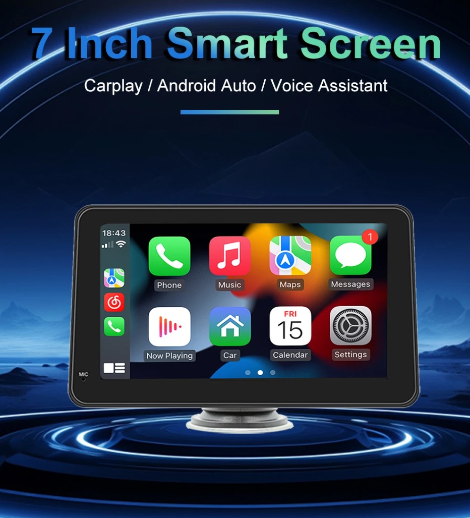 Portable Touch Screen 7inch IPS CarPlay Android Auto Car Radio Multimedia Video Player