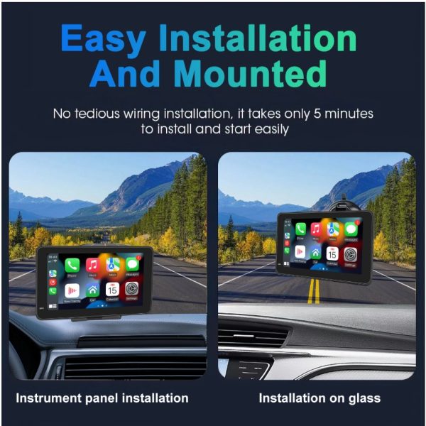Portable Touch Screen 7inch IPS CarPlay Android Auto Car Radio Multimedia Video Player - Image 3