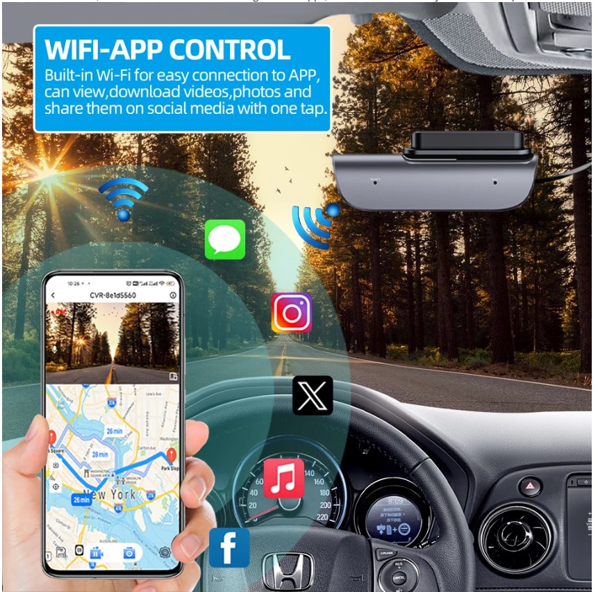 4K Car Dash Camera UHD Recording Car DVR Night Vision Video Recorder DashCam With GPS Wi-Fi  24H Parking Monitoring - Image 7