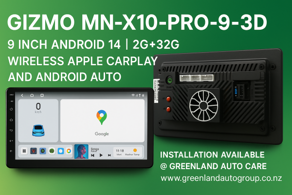 Gizmo MN-X10-PRO-9-3D | 9 Inch Android 14 | 2G+32G |Wireless Apple Car Play and Android Auto