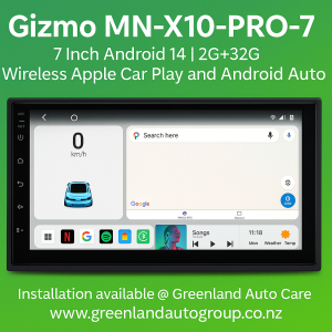 Gizmo MN-X10-PRO-7 | 7 Inch Android 14 | 2G+32G |Wireless Apple Car Play and Android Auto