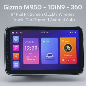 Gizmo M95D - 1DIN9 - 360  - 9 Inch Full Fit Screen QLED / Wireless Apple Car Play and Android Auto