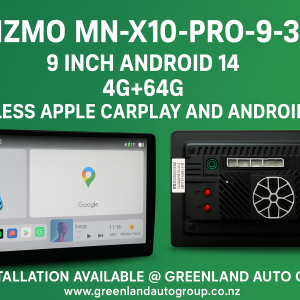 Gizmo MN-X10-PRO-9-3D | 9 Inch Android 14 | 4G+64G |Wireless Apple Car Play and Android Auto