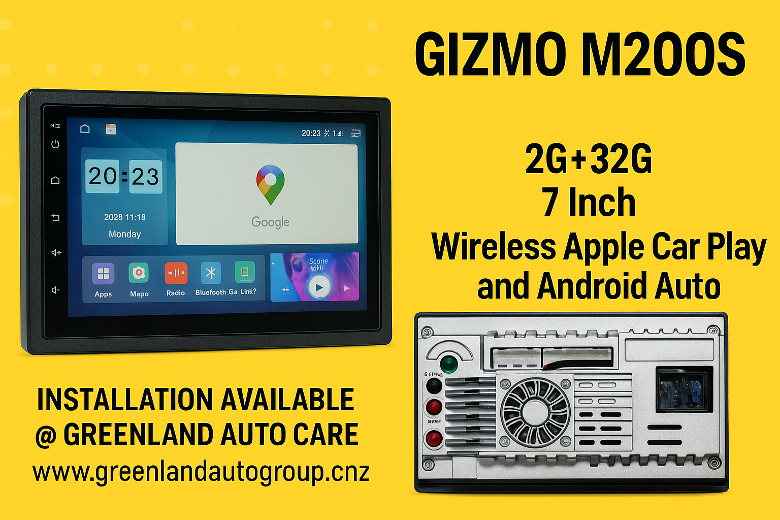 Gizmo M200S 2DINTY7 | 2G+32G | 7 Inch | Wireless Apple Car Play and Android Auto