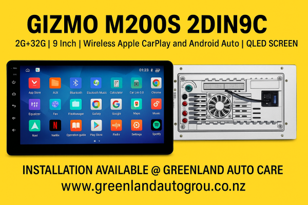 Gizmo M200S 2DIN9C | 2G+32G | 9 Inch | Wireless Apple Car Play and Android Auto | QLED SCREEN