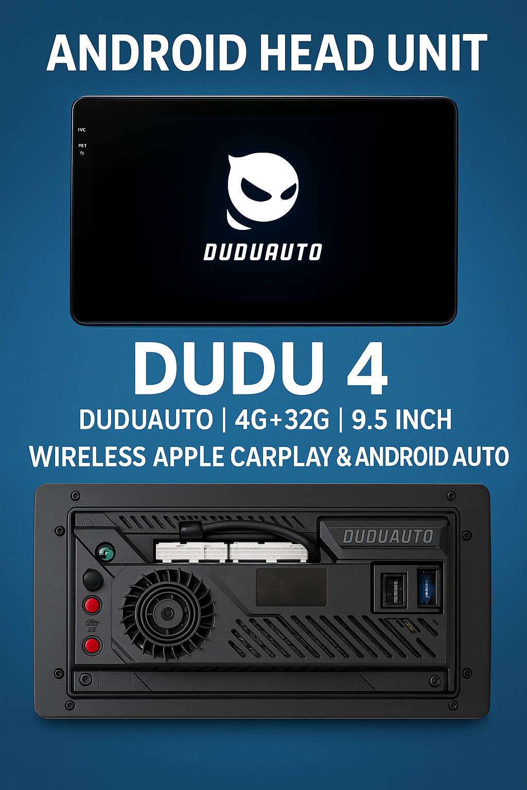 DUDU 4 | DUDU AUTO | 4G+32G | 9.5 Inch | Wireless Apple Car Play and Android Auto