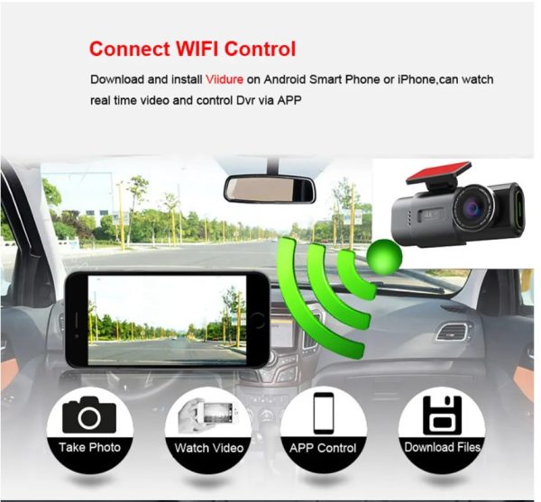 4K UHD Recording Car Camera DVR Night Vision Video Recorder Built-In Wi-Fi with GPS - Image 3