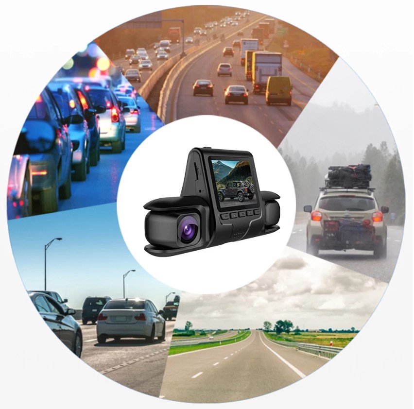 Dash Camera 3 Camera Lens Car DVR HD 1080P  IR Night Vision 3-Channel Dash Cam Video Recorder Loop Recording - Image 6