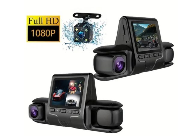 Dash Camera 3 Camera Lens Car DVR HD 1080P  IR Night Vision 3-Channel Dash Cam Video Recorder Loop Recording - Image 5