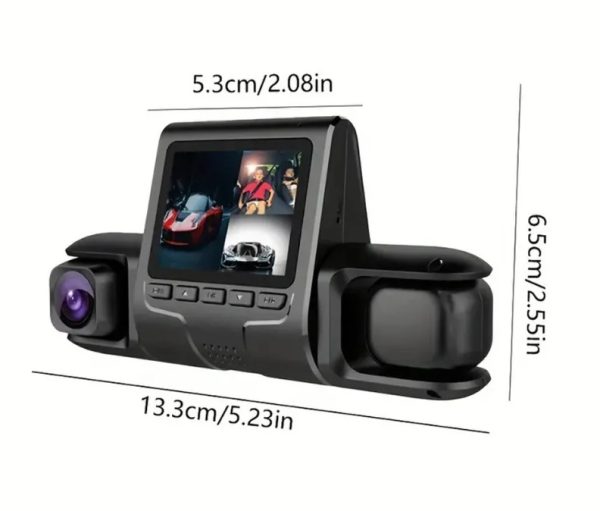 Dash Camera 3 Camera Lens Car DVR HD 1080P  IR Night Vision 3-Channel Dash Cam Video Recorder Loop Recording - Image 4
