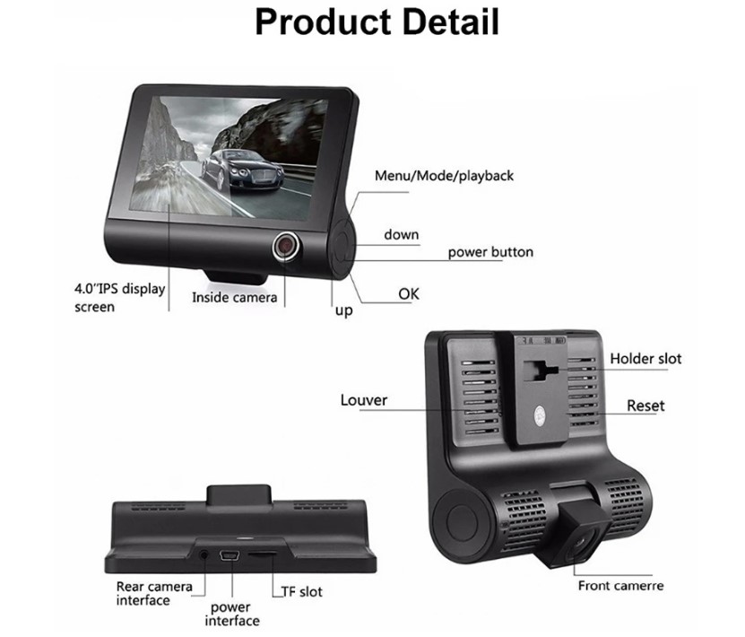 Dual Lens Vehicle BlackBOX DVR Full High-Definition 1080P - Image 2