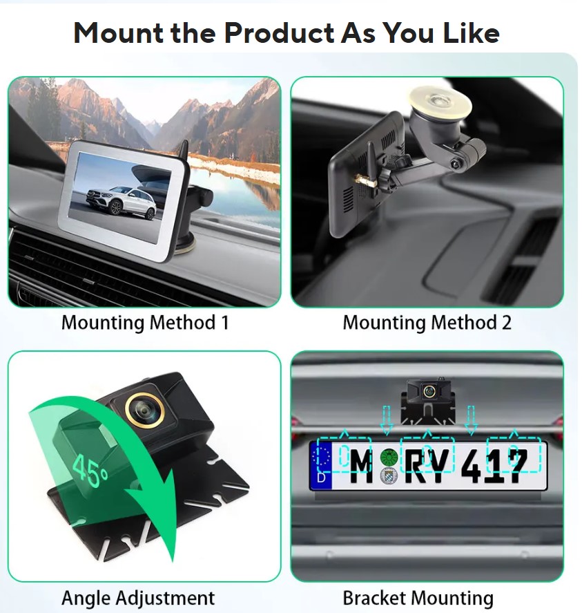 Wireless 5 Inch IPS Screen Parking Monitor AHD 1920x1080P Transmitter HD Rear View Camera For Truck Bus Car Vehicle Night Vision - Image 4
